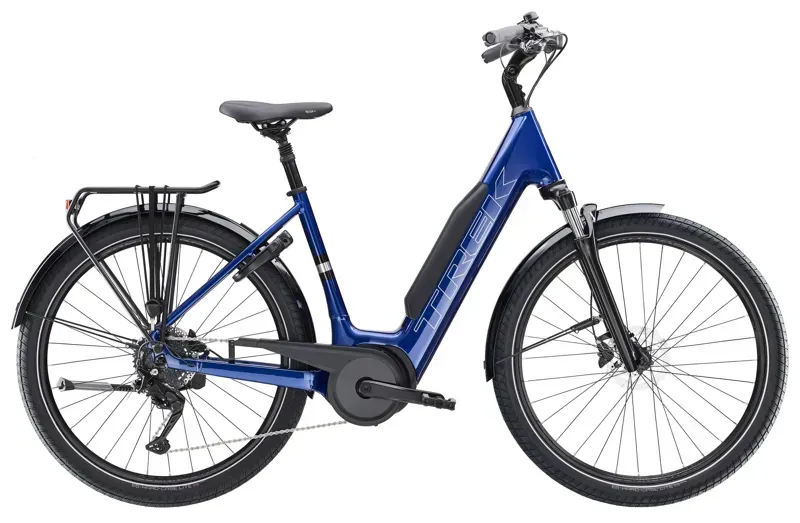 Trek Verve+ 3 Gen 3 800WH Lowstep E-Hybrid Bike in Hex Blue
