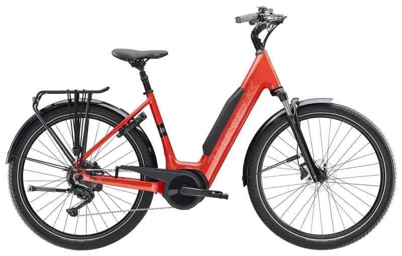 Trek Verve+ 3 Lowstep Gen 3 800 Wh E-Bike in Lava Red-1