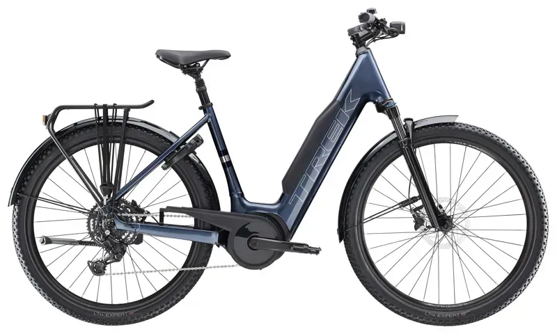 Trek Verve+ 4 Lowstep 800WH E-Hybrid Bike in Galactic Grey